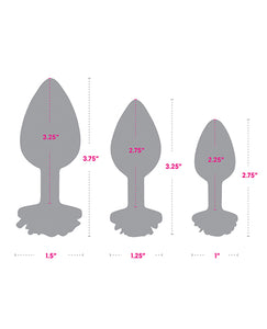 Gemsations 3-teiliges 2,75" & 3,15" & 3,7" Analplug-Trainingsset aus Rosenmetall - Roségold