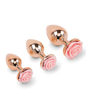 Load image into Gallery viewer, Gemsations 3 pc 2.75&quot; &amp; 3.15&quot; &amp; 3.7&quot; Rose Metal Butt Plug Training Set - Rose Gold
