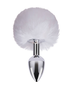 Gemsations 2,95" Metal Bunny Tail Butt Plug - Silver