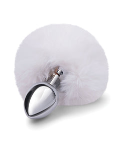 Gemsations 2,95" Metal Bunny Tail Butt Plug - Silver