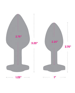 Gemsations 2 peças 2,75" e 3,25" conjunto de treinamento anal cromado - arco-íris