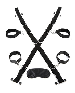 Adjustable Over the Door BDSM Cross with Soft Restraints