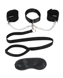 Seductive Restraint Set - Adjustable Collar Cuffs Leash