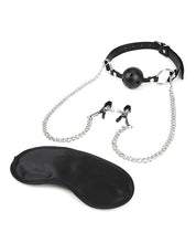 Load image into Gallery viewer, Breathable Ball Gag with Customizable Nipple Clamps
