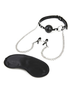 Breathable Ball Gag with Customizable Nipple Clamps