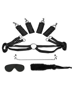 Set de lenjerie de pat bondage Furry Passion 4 piese pentru cupluri