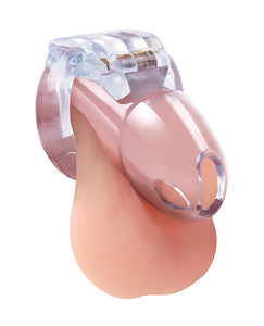 Transparent Lockmaster 3.5 Inch Side Lock Chastity Cage