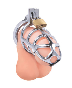 Premium 3,75 Zoll Edelstahl Cock Restraint Cage Silber