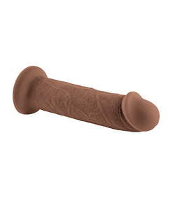 Realistic 7" Girthy Vibrating Dong with Suction Cup - Dark