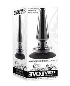 Evolved Advanced Vibrating Rechargeable Metal Plug - Svart