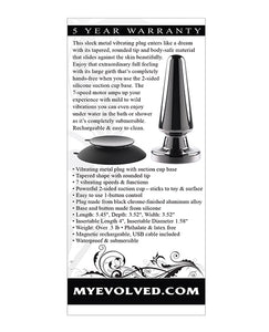 Evolved Advanced Vibrating Rechargeable Metal Plug - Svart