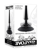 Load image into Gallery viewer, Evolved Beginner Vibrating Rechargeable Metal Plug - Black
