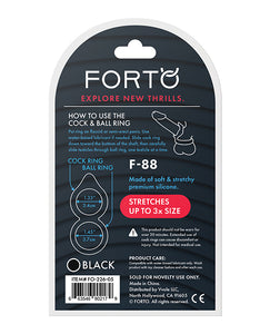 Forto F-88 Premium Dubbelring Silikon Penis- och Pungfäste för Förbättrad Stimulering