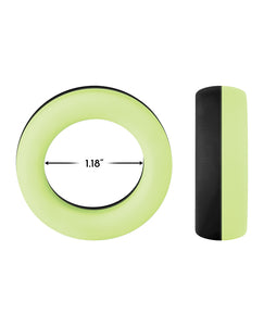 Forto F-19 Two Tone Liquid Silicone Cock Ring - Black/glow In The Dark