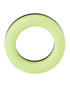 Forto F-19 Two Tone Liquid Silicone Cock Ring - Svart/glöd i mörkret