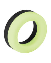Load image into Gallery viewer, Forto F-19 Two Tone Liquid Silicone Cock Ring - Black/glow In The Dark

