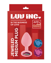 Load image into Gallery viewer, Luv Inc. Jeweled Silicone Butt Plug W/three Stones
