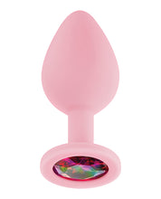 Load image into Gallery viewer, Luv Inc. Jeweled Silicone Butt Plug W/three Stones
