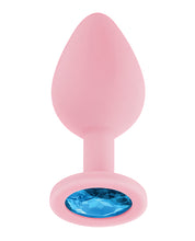 Load image into Gallery viewer, Luv Inc. Jeweled Silicone Butt Plug W/three Stones
