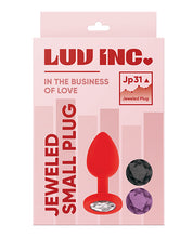 Load image into Gallery viewer, Luv Inc. Jeweled Silicone Butt Plug W/three Stones
