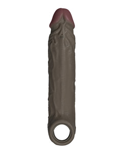 Mahogany 7.8 Inch FLEXISKIN Liquid Silicone Vibrating Cocksheath