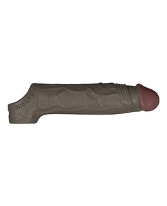 Mahogany 7.8 Inch FLEXISKIN Liquid Silicone Vibrating Cocksheath