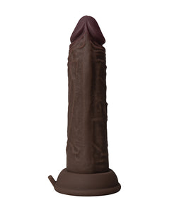 Shaft Flexskin 6.5" Vibrating Dildo - Mahogany with Real-Feel Silicone