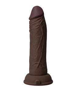 Shaft Flexskin 6.5" Vibrating Dildo - Mahogany with Real-Feel Silicone