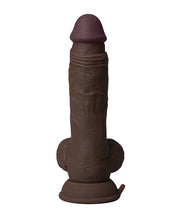 Load image into Gallery viewer, Mahogany 7.5&quot; FLEXISKIN Vibrating Dong with Realistic Balls
