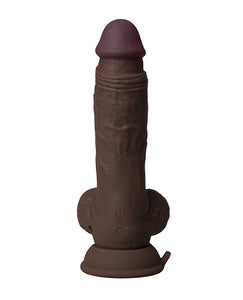 Mahogany 7.5" FLEXISKIN Vibrating Dong with Realistic Balls