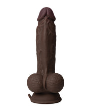 Load image into Gallery viewer, Mahogany 7.5&quot; FLEXISKIN Vibrating Dong with Realistic Balls
