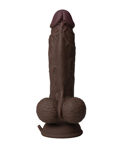 Mahogany 7.5" FLEXISKIN Vibrating Dong with Realistic Balls