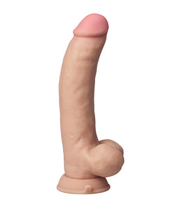 Dildo din silicon vibrat curbat cu ventuză și bile - 9.5" Pin