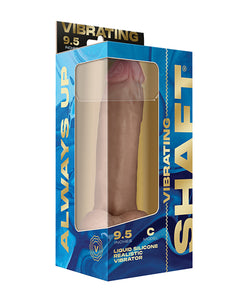 Curved Vibrating Silicone Dong with Suction Cup & Balls - 9.5" Pine