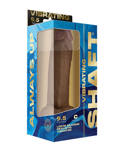 Curved Vibrating Liquid Silicone Dong with Balls - 9.5" Oak Flexskin