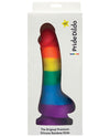 Rainbow Pride Thick Dildo with Balls - 8 Inch Delight