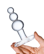 Bild in den Galerie-Viewer laden, Glas 4&quot; Perlen-Glas-Buttplug mit konischer Basis - Klar
