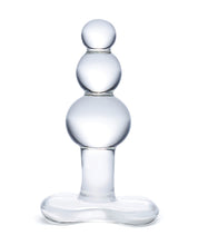 Load image into Gallery viewer, Glas 4&quot; Beaded Glass Butt Plug w/Tapered Base - Clear
