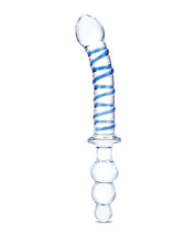 Load image into Gallery viewer, Borosilicate Glass 10&quot; Dual-Ended Twister Dildo - Ocean Blue
