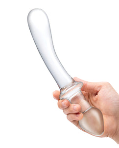 9" Clear Glass Curved Dual-Ended Dildo for Versatile Pleasure