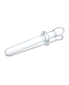 Dildo de vidrio de doble extremo cristalino de 9.25" - Suave y elegante