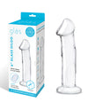 Realistische 6" Glazen Dildo met Textuur Aders en Vlakke Basis