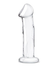 Load image into Gallery viewer, Realistic 6&quot; Glass Dildo with Textured Veins and Flat Base
