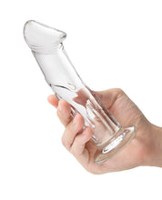 Load image into Gallery viewer, Realistic 6&quot; Glass Dildo with Textured Veins and Flat Base
