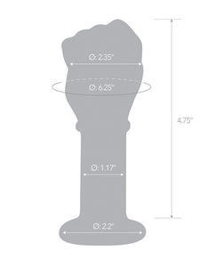 Plugue anal de punho de vidro de 5 pol.