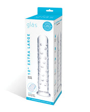 Carregue a imagem no visualizador da Galeria, 10-Inch Lustrous Crystal Glass Dildo with Ridges - Clear
