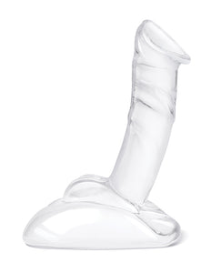 Dildo de vidrio curvado de 7.5" con base de estabilidad