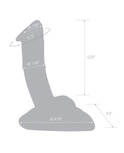 Gekrümmter 7,5" Glas-Ritt-Dildo mit Stabilitätsbasis