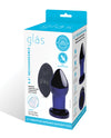 Glas 3,5" Wiederaufladbarer Vibrations-Anusstecker - Blau