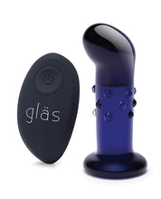 Load image into Gallery viewer, Glas 4&quot; Rechargeable Vibrating Dotted G Spot/P Spot Plug - Blue
